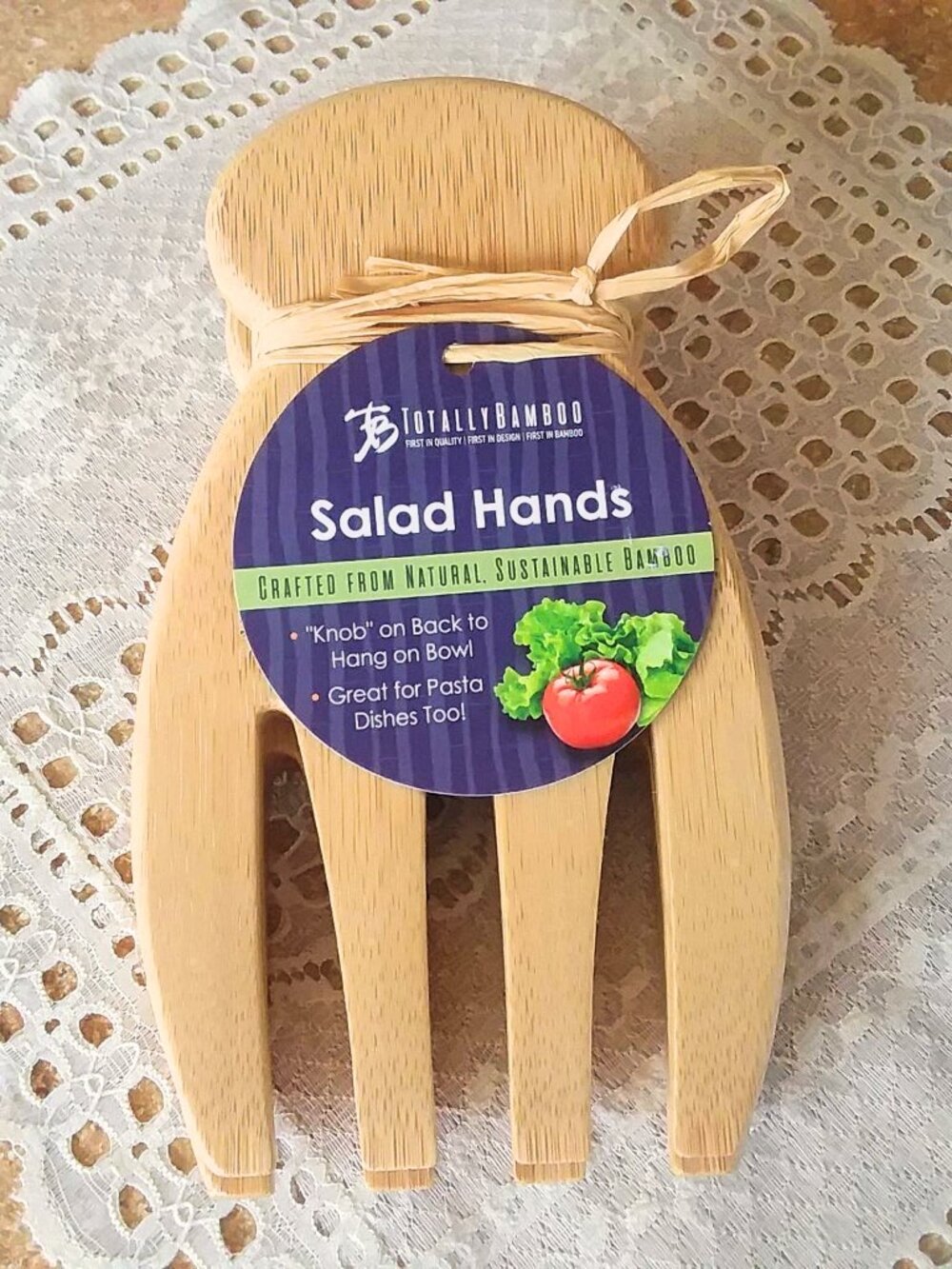 Totally Bamboo Salad Hands NWT, Salad Servers